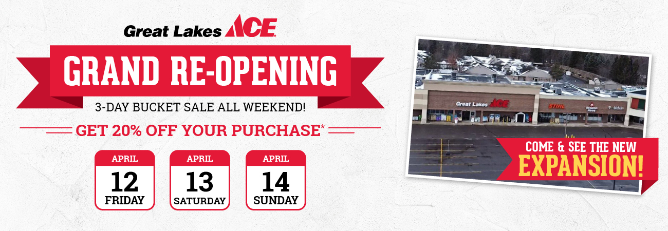 Great Lakes Ace Rochester Hills, MI Grand Re-Opening Event - Great Lakes Ace Hardware Store Header