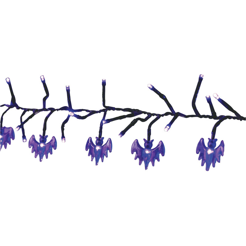 120 Ct. Celebrations Purple LED Bat Garland Lights