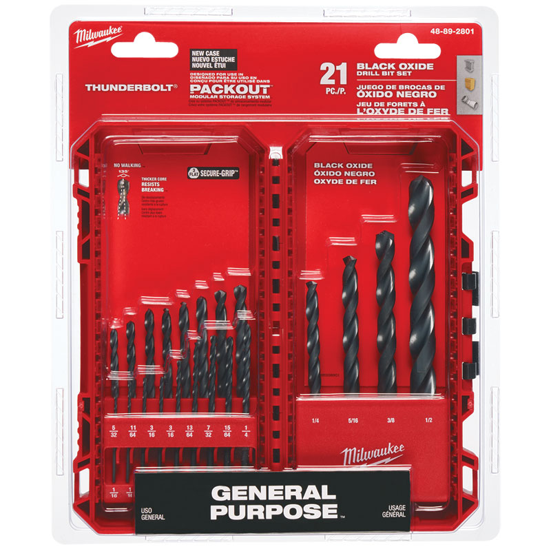 21 Pc. Milwaukee® Thunderbolt Black Oxide Drill Bit Set