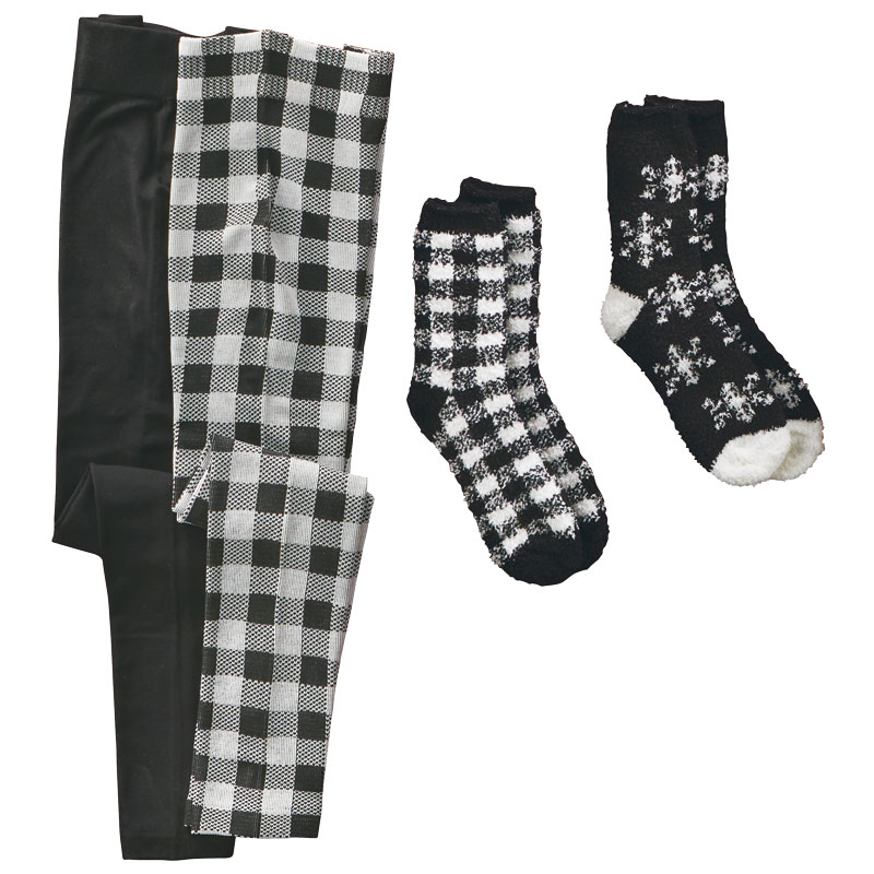 Reliable Kintting Muk Luks Womens Legging & Cozy Sock Set Asst