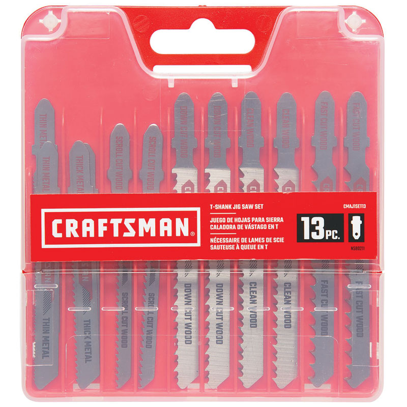 13 Pc. Craftsman® High Carbon Steel T Shank Jig Saw Blade Set