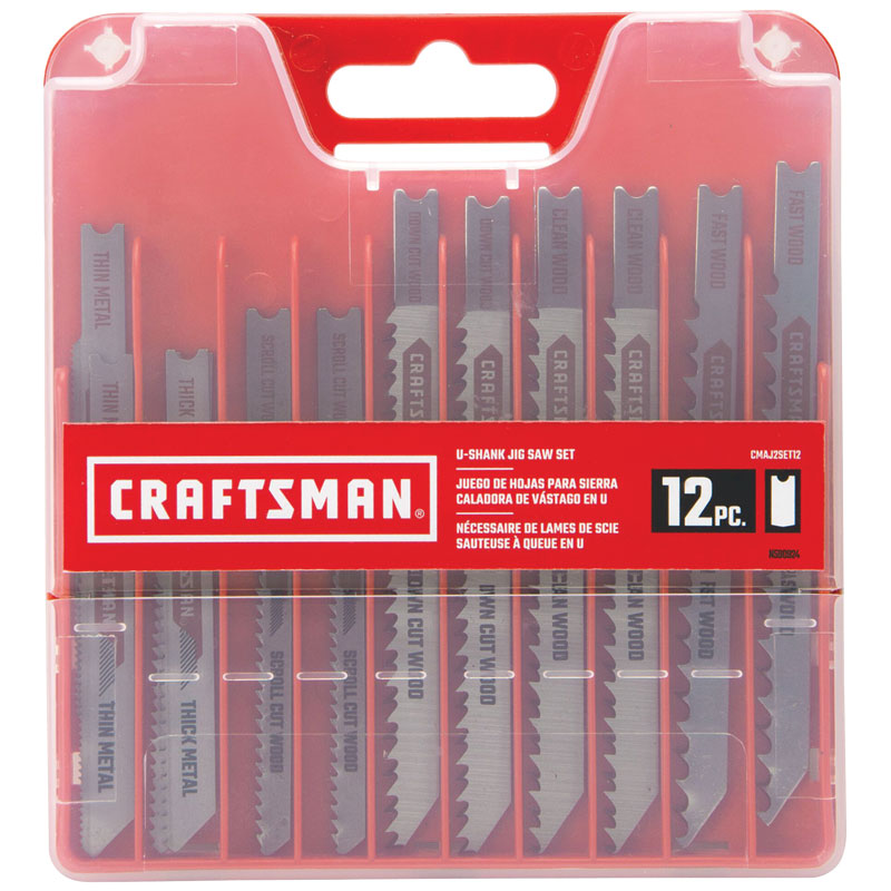 12 Pc. Craftsman® High Carbon U Shank Jig Saw Blade Set