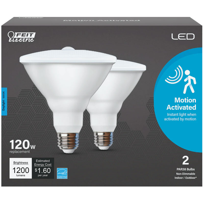 2 Pk. Feit Electric® PAR38 E26 LED Motion Activated Daylight Bulb