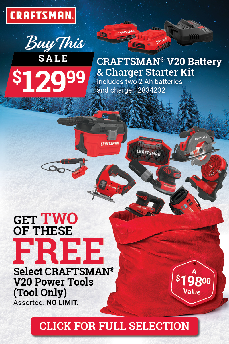 Get Two FREE CRAFTSMAN® Power Tools