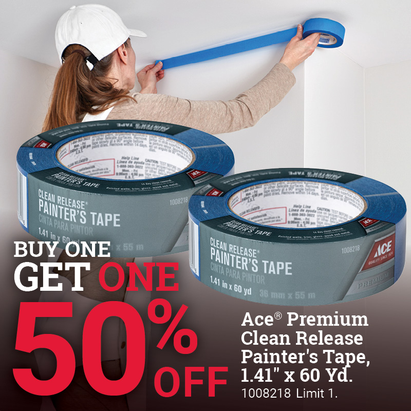 Buy One Get One 50% Off Select Ace® Painter's Tape