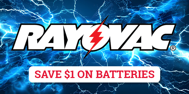 Save $1 on Select Rayovac® Batteries