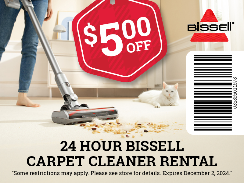 $5 Off 24hr Bissell Rental