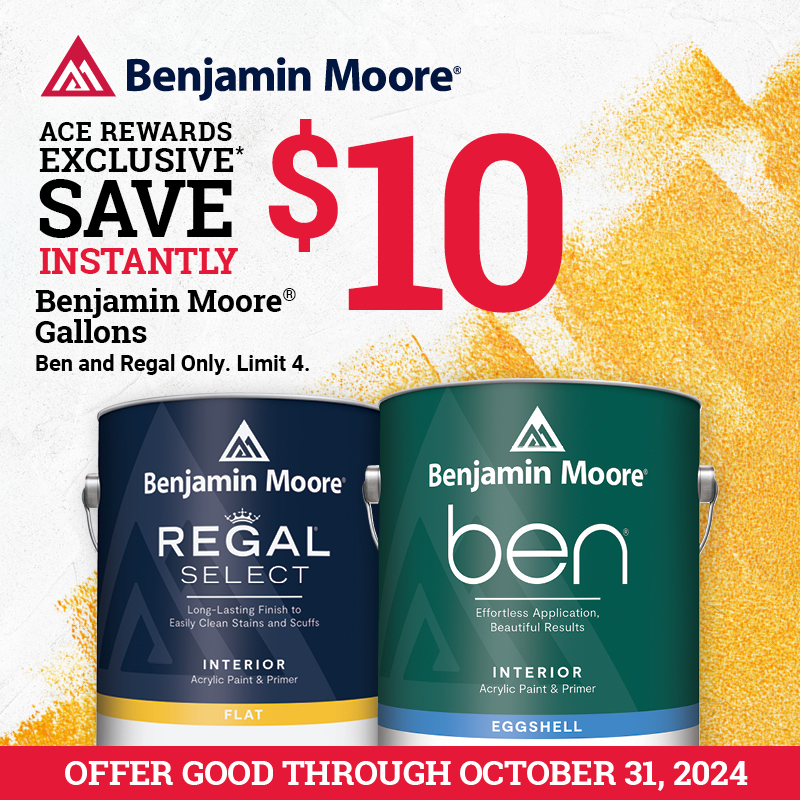 Save $10 Instantly on Select Benjamin Moore® Gallons